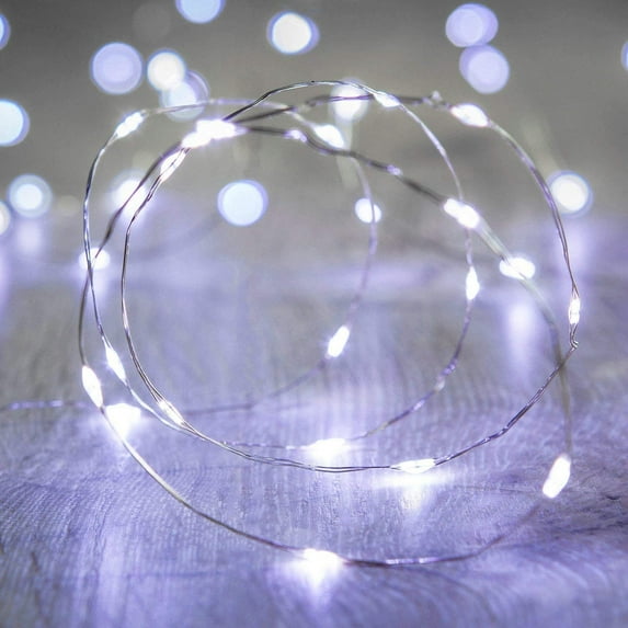 Metaku LED String Lights, 30 Micro LEDs on 10Feet/3M Fairy String Lights, Battery Operated String Lights for Indoor& Outdoor (Cold White)