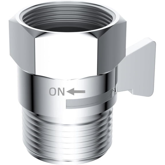 All Metal 1 Pack Shower Head Flow Control Valve, G1/2 Brass Shut-off Valve with Metal Handle Lever, Shut OFF Water Flow Control Regulator for Handheld Shower, or Bidet Sprayer, Chrome