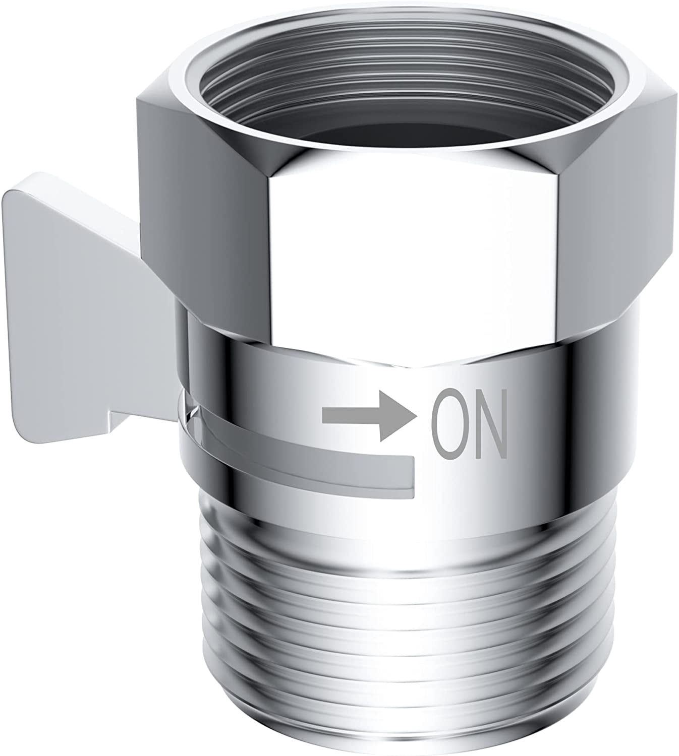 Uxcell Water Flow Control Valve – G1/2" Brass Shower Shut-Off, Adjustable Water Pressure Regulator, For Shower Head, Bidet Spray, Or Handheld (Nickel)