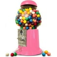 thumbnail image 1 of - Metal 11-Inch Retro Style Pink Gumball Machine, Made for 0.62 Inch Gumballs, Candy or Nuts, Accepts Any US Coin, 1 of 5