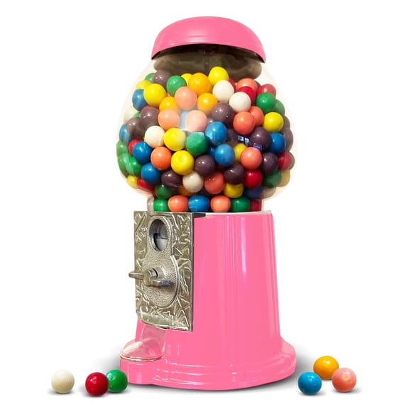 - Metal 11-inch Retro Style Pink Machine Made For 0.62 Inch Gumballs Candy Or Nuts Accepts Any