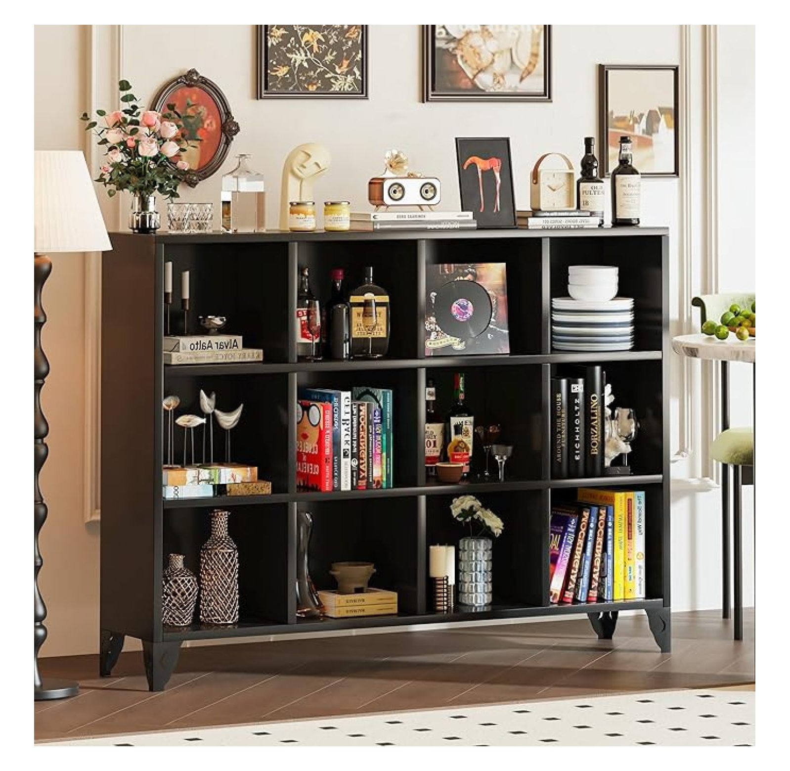 Waterproof Cuby Metal 12 Cube Storage Organizer, Heavy-Duty Large Cube Shelf Bookcase ...