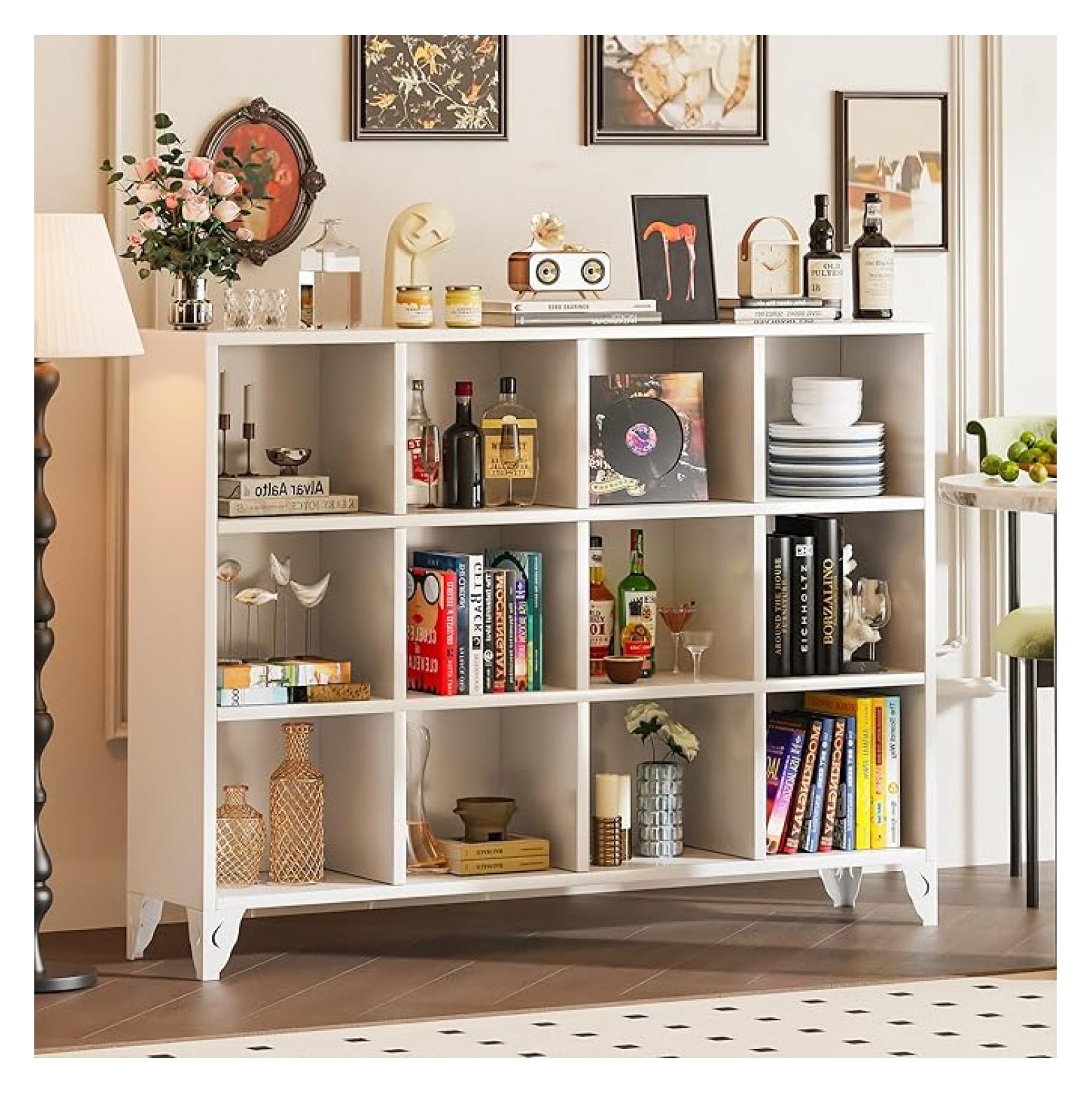 Waterproof Cuby Metal 12 Cube Storage Organizer, Heavy-Duty Large Cube Shelf Bookcase ...