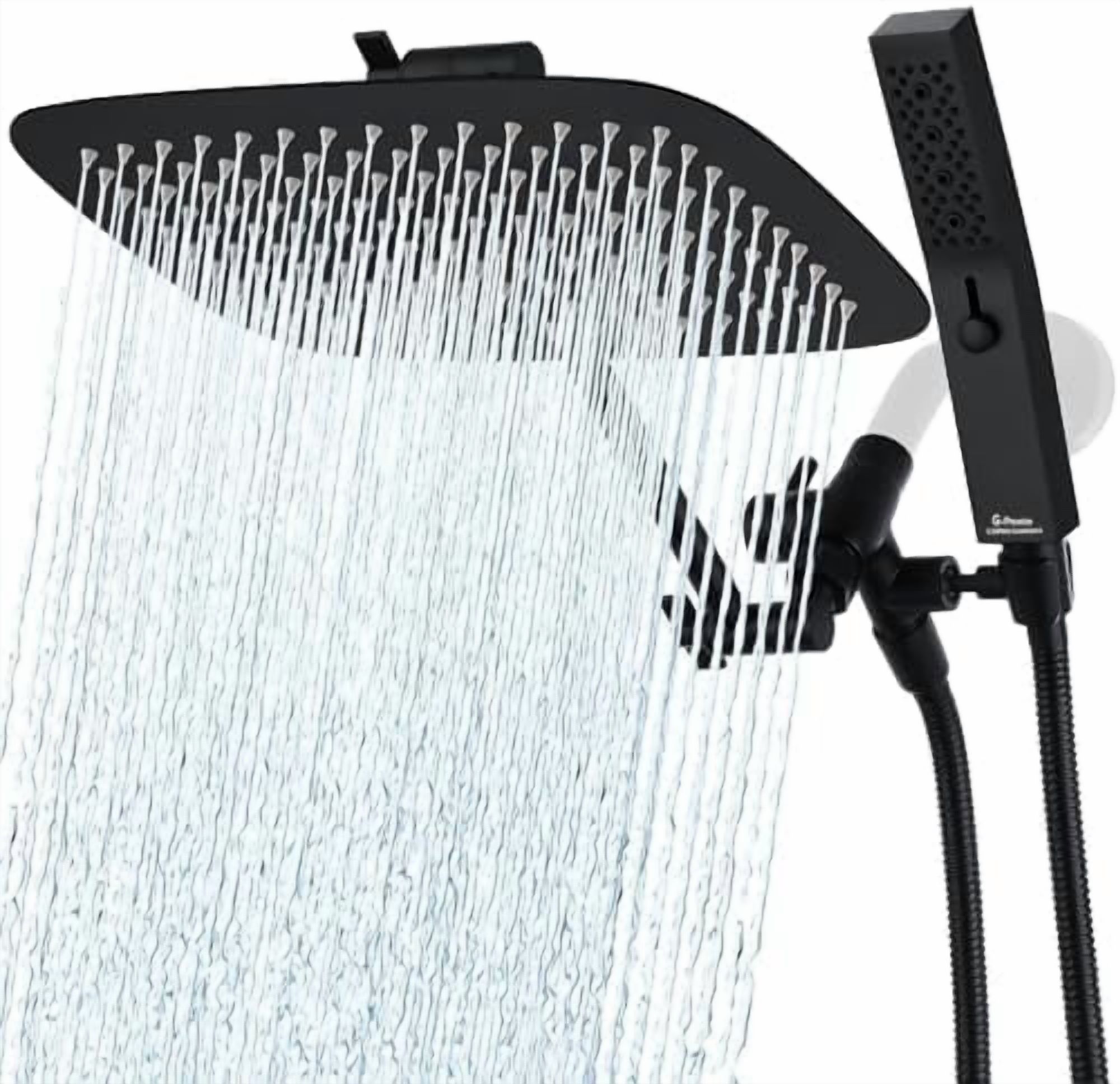 All Metal 12 Inch Dual Square Shower Head with Handheld Spray Combo ...