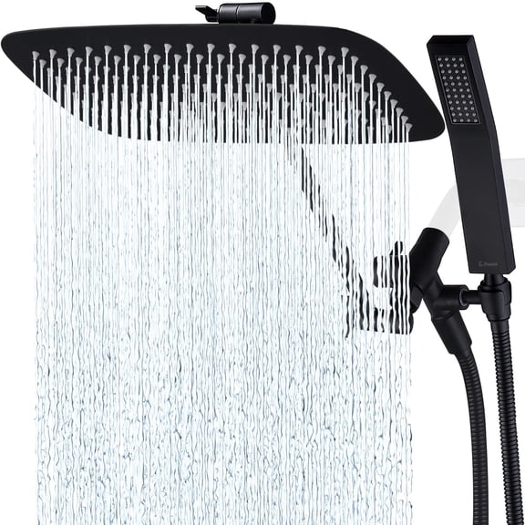 All Metal 14 Inch Dual Square Shower Head With Handheld Spraybo  Rain Adjustable Extension Arm 3-way Diverter 71 Extra Long Hose - A Bathroom Upgrade (matte Black)