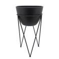 thumbnail image 1 of Outdoor Planters, METAL 14" PLANTER IN STAND, BLACK, Black Garden Planters,Iron Flower Pots, Garden & Outdoor, Garden Supplies, Garden Pots & Planters METAL 14" PLANTER IN STAND, BLACK, 1 of 1