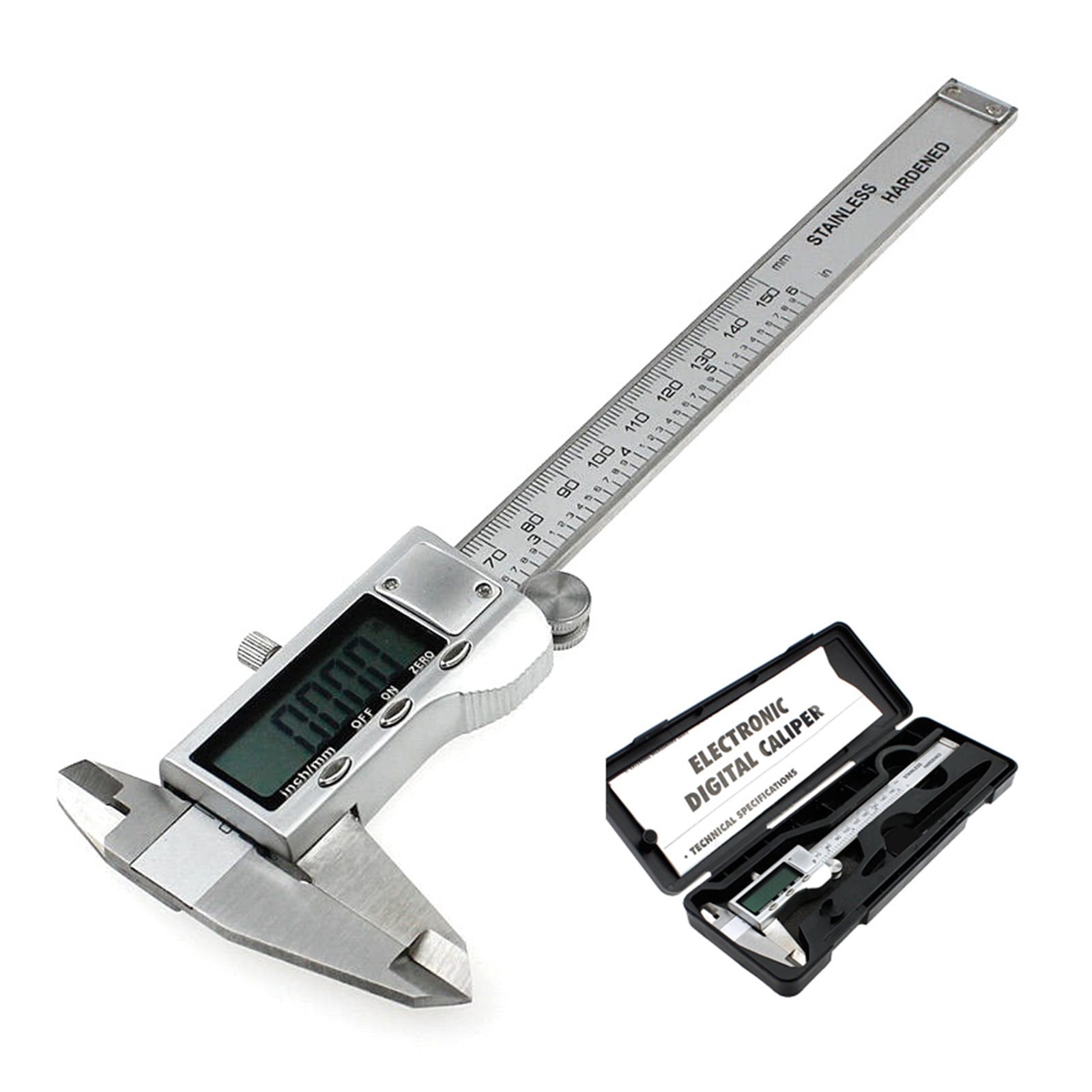 Metal 150mm 6-inch Hardened Stainless Steel Electronic Digital Vernier Caliper Micrometer Measuring
