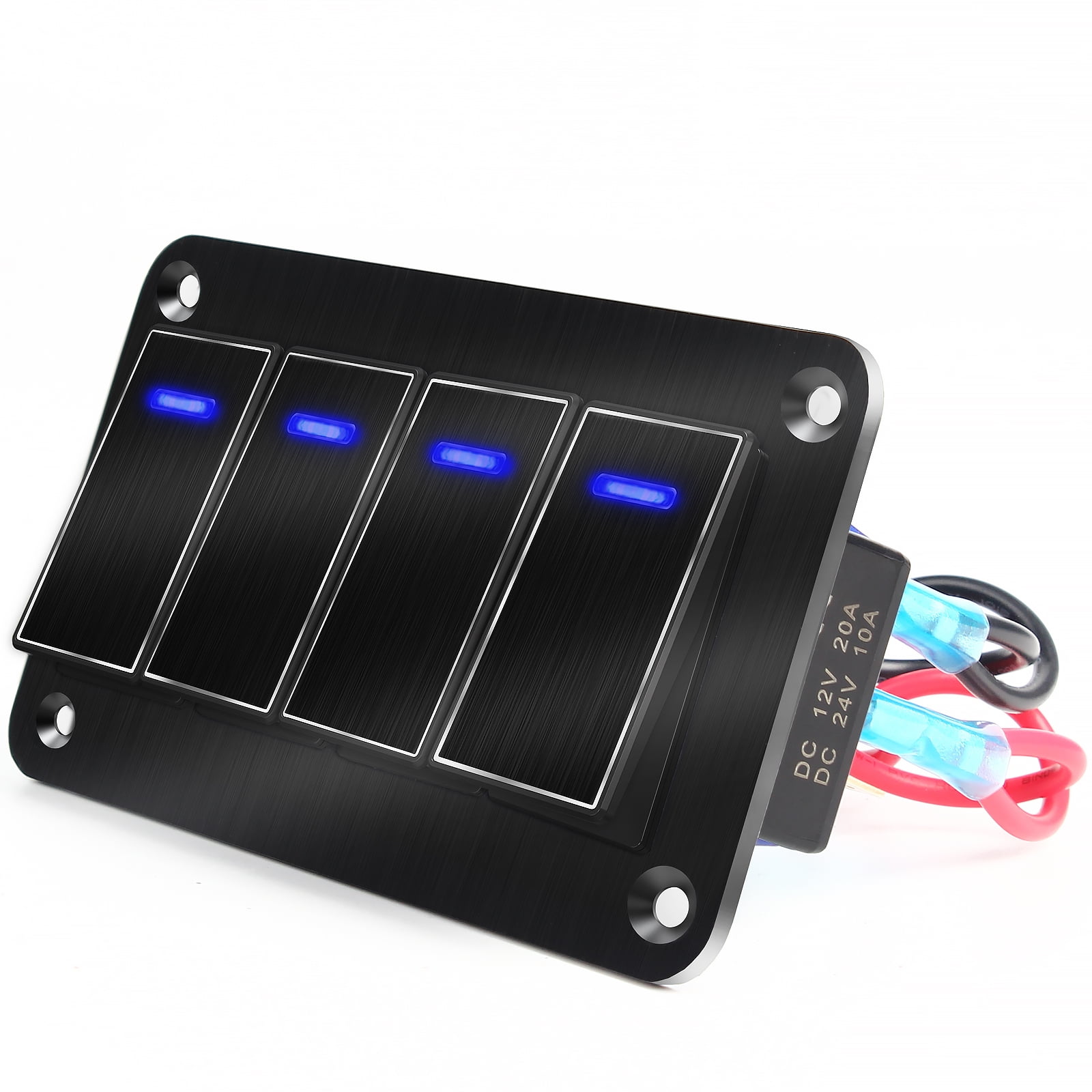Metal 2-8 Gang Marine Boat Switch Panel LED ON-OFF Rocker Switch Panel ...