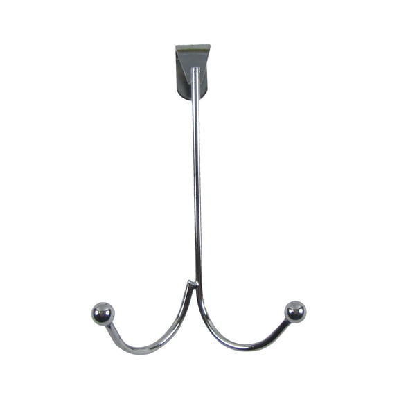 Metal 2 Hook Over Door Coat Closet Bedroom Clothes Rack Hat Holder Bathroom Towel Hanger