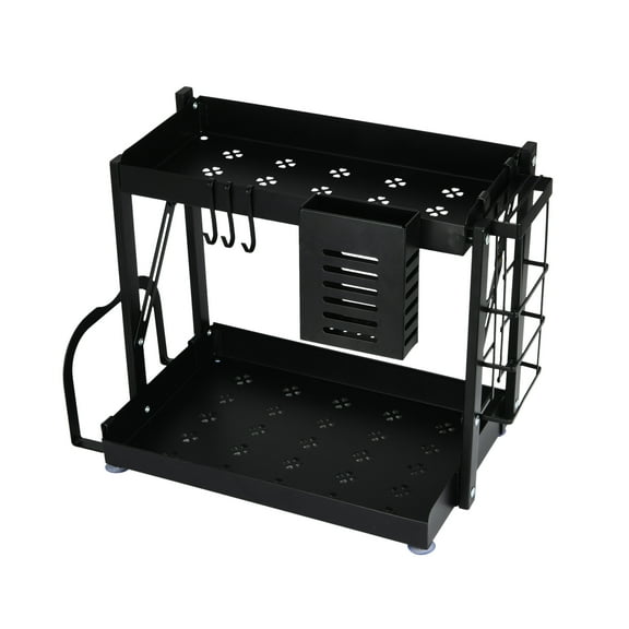 Metal 2-Tier Countertop Caddy, Black