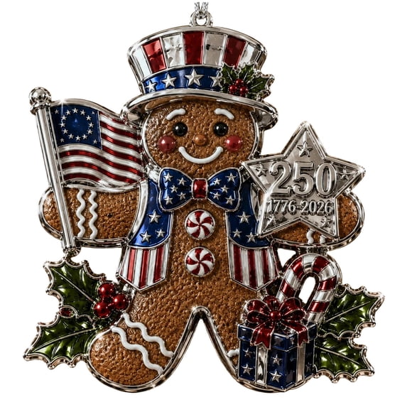 2026 Commemorative Patriotic Hanging Christmas Ornament,1776 2026 Anniversary Home Decor,Xmas Tree Hanging Ornament for Indoor Outdoor Mantle Wall Holiday Family Party Gift Decor