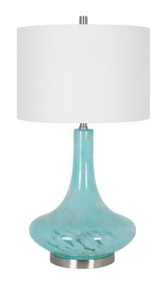 Cooper Ridge Metal 30" Table Lamp with Linen Shade, Grey Water Transfer (Set of 2)