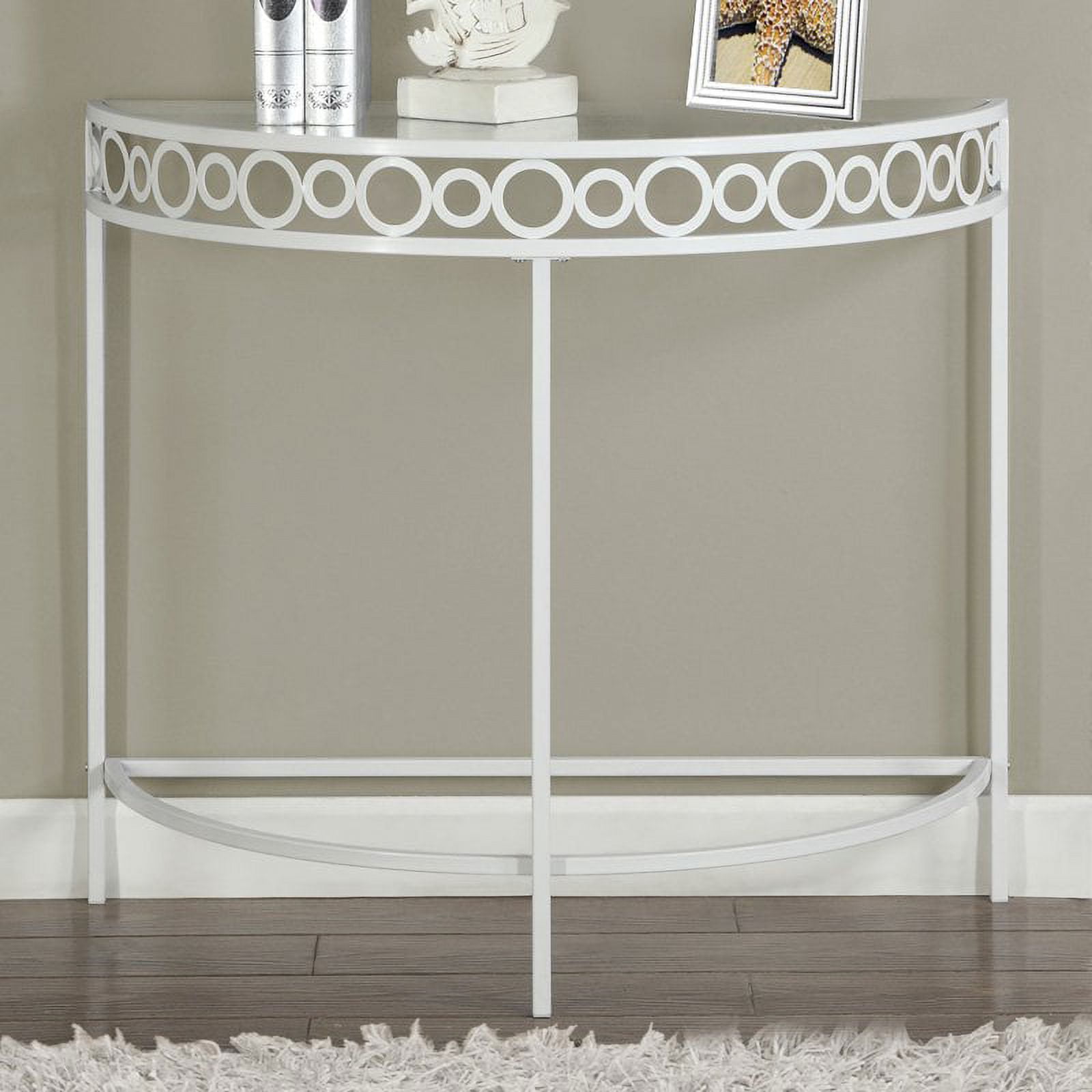Metal 36" Hall Console Accent Table, White