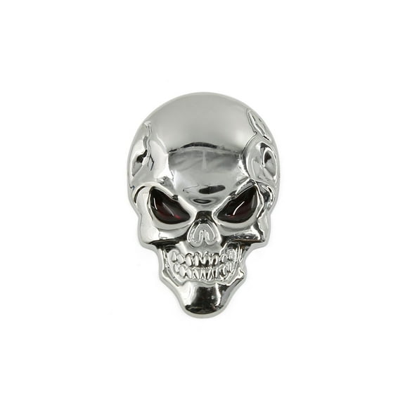 Metal 3D Skull Bone Shaped Adhesive Car Exterior Decorative Sticker silver Tone