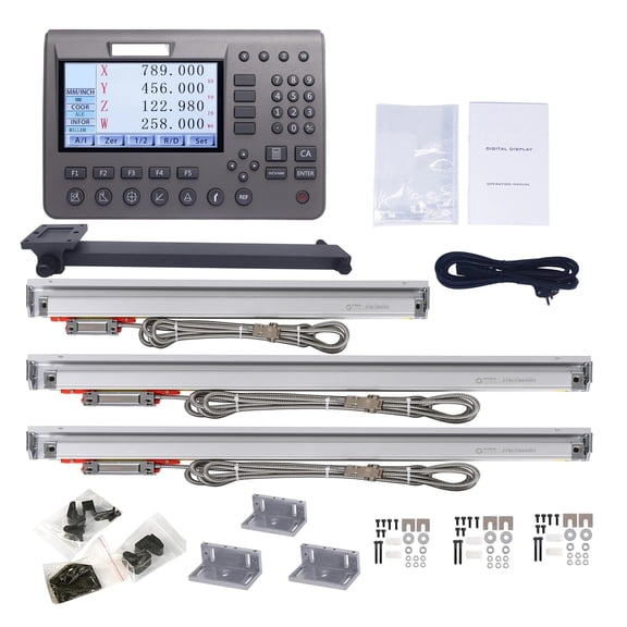 Metal 4 Axis LCD Digital Readout Display DRO Kit KA-300 Glass Linear Scale Encoder For Lathe Grinder Millilling Dril ,Easy to Operate