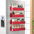 thumbnail image 1 of Metal 4 Pack Magnetic Spice Storage Rack Organizer for Refrigerator and Oven, Black Fridge Organizers and Storage, 1 of 6