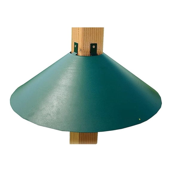 Metal 4 x 4 Inch Wrap Around Feeder Squirrel Baffle Guard Pole Posts to Deter Squirrels, , and Critters from Feeders, Green