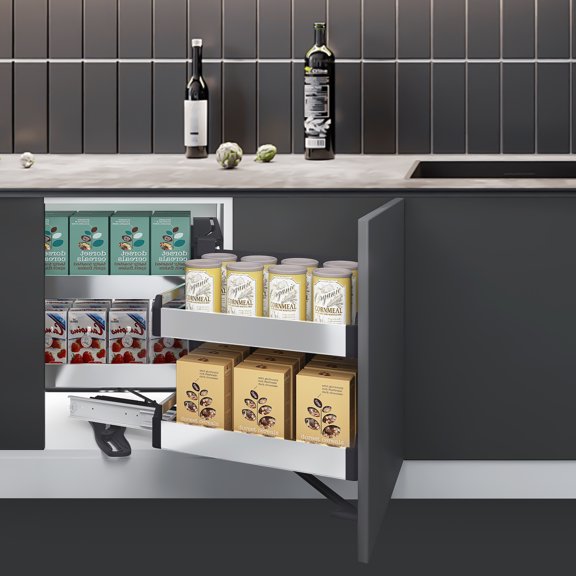 Metal 46.8x38.8x8.1cm Cabinet Corner Basket Four Baskets Rotary Storage Corner Cabinet Storage Rack