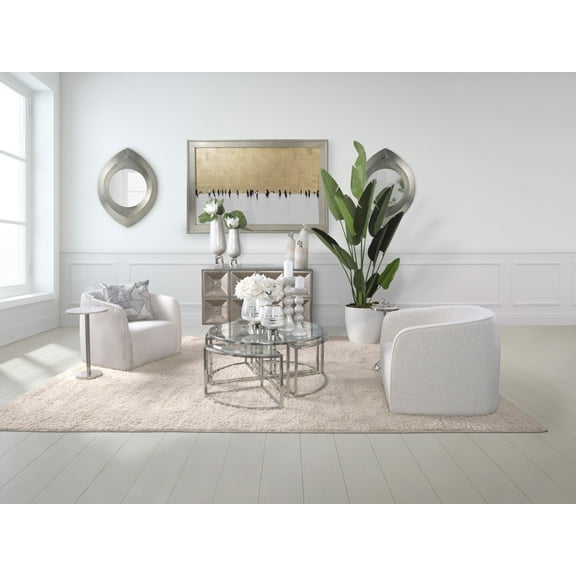 Metal, 48" Tear Drop Mirror, Champagne, Oval, 36"H, Solid Color - 48" x 2" x 36"