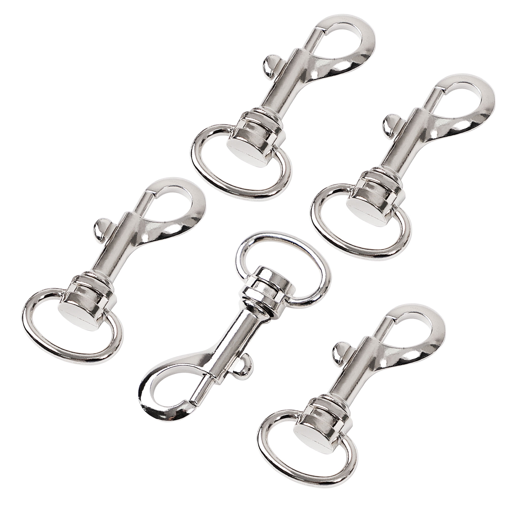 5pcs 118mm Zinc Alloy Double End Bolt Snap Hook Marine Grade Double Ended  Snaps Diving Clips Spring Bolt Snaps Key Ring(Silver) 