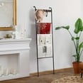 thumbnail image 1 of Metal 5 Tiers Blanket Ladder Holder Wall Leaning Towel Rack with Hooks Bathroom, 1 of 8