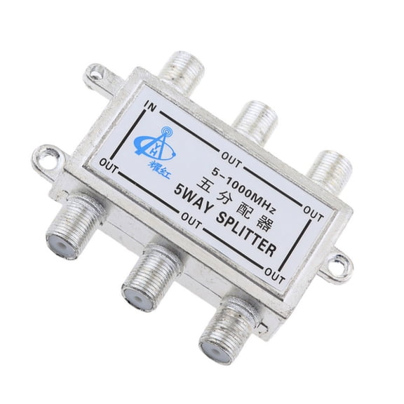 Metal 5 Way Coaxial Cable Splitter for Satellite TV Antenna Signals 5-2050MHz