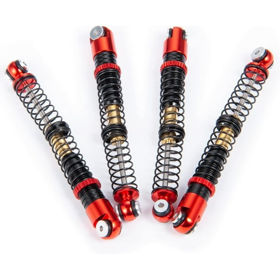 Metal 53mm Skocks Kit RC Crawler Long Shocks Absorber Damper for 1/24 Axial Scx24 Vehicle Deadbolt C10 AXI00005 AXI00006 (Red)