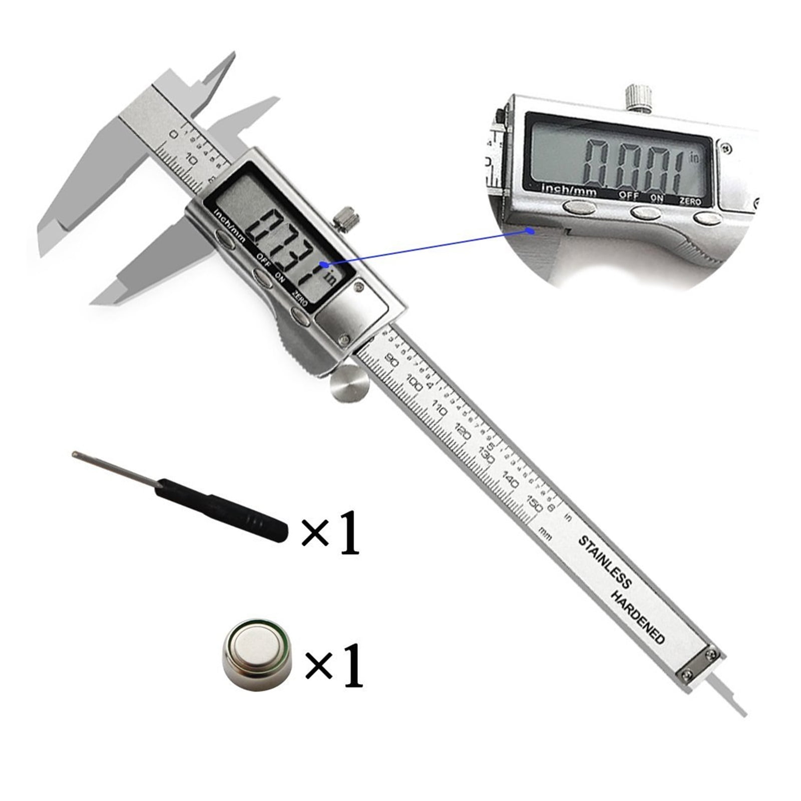 Metal 6-Inch 150mm Stainless Steel Electronic Digital Vernier Caliper Micrometer Measuring