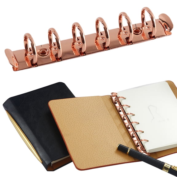 Metal 6-Ring Binder Rings for A5 & Personal Planners, Durable Replacement Binder Loose Leaf Rings, Planner Binder Accessories Compatible with Standard 6-Hole Inserts for Notebook Diary Organizer