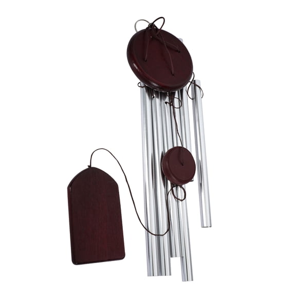 6-Tube Metal Wind Chimes with Wooden Frame, Red Small Japanese & Bedroom Home Decor Bell