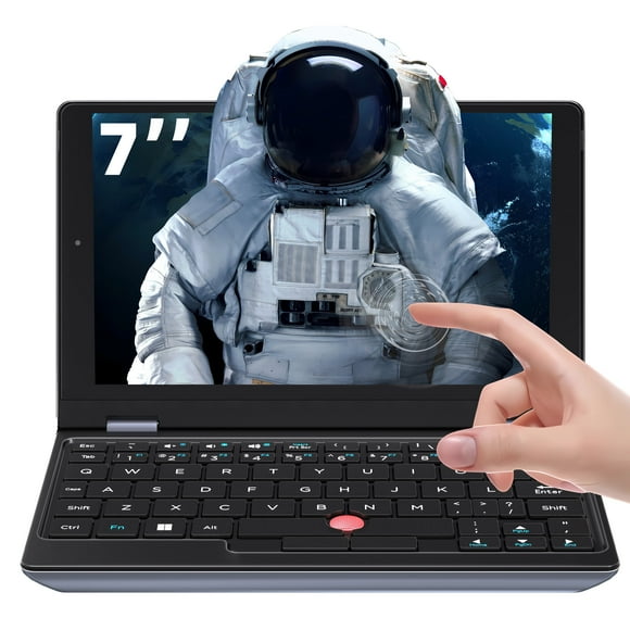 7" HD Touchscreen Mini Laptop, Intel N100, 16GB RAM, 512GB SSD, Windows 11 Pro, WiFi, USB 3.0, Mini HDMI – Compact Portable Computer for Business & Students