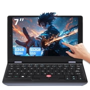 7-inch HD mini Touchscreen Laptop, Celeron J4105, 12GB RAM, 512GB SSD, Win 11 Pro, All-Metal Design   Portable Computer for Business & Students, WiFi, USB 3.0, Mini HDMI, TF Card