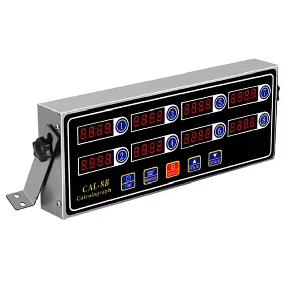 Metal 8-Channel Electronic Countdown Timer for Commercial Kitchen and Restaurant, 110V US Plug, 10-Min to 24-Hour