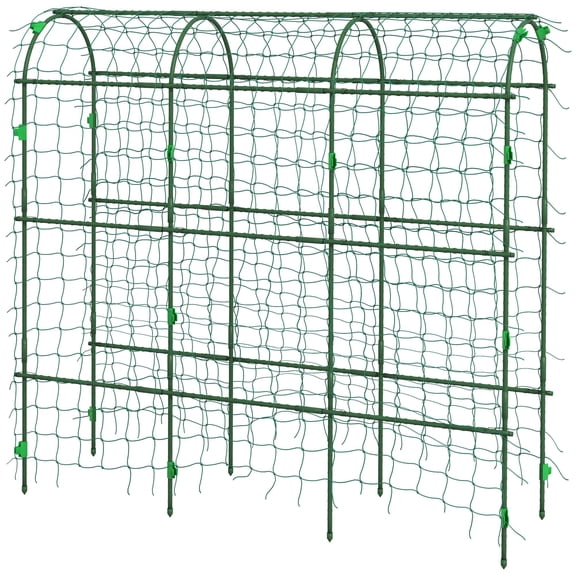 Metal A-Frame Trellis for Climbing Plants, Outdoor Garden Arch with Support Net, 17x72x72 Inches