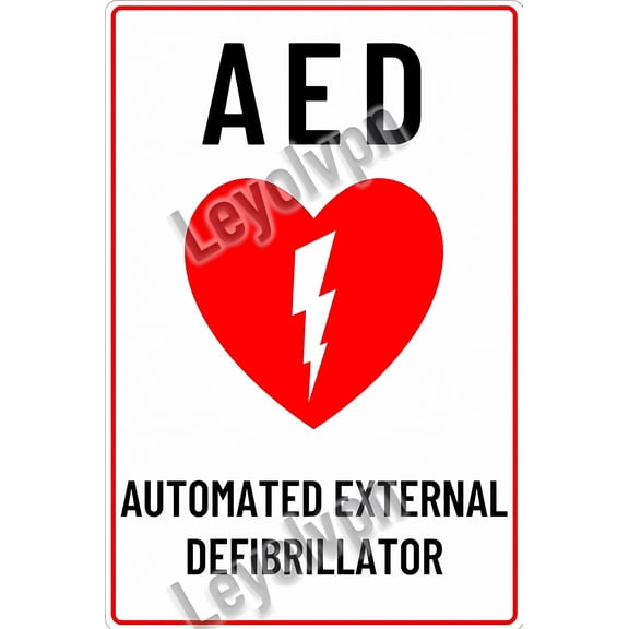 Metal AUTOMATED EXTERNAL DEFIBRILLATOR Sign - 8"x12", 4 Pre-drilled Holes, Decor for Home, Office, Enterprise