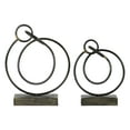 thumbnail image 1 of Metal Abstract Sculpture with Rectangular Base, Set of Two, Gray, 1 of 5