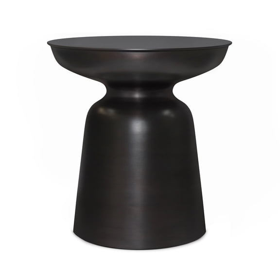 Metal Accent Side Table - 16" Wide - Copper Finish - Sculptural Iron Design