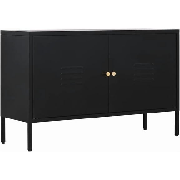 Metal Accent Storage Cabinet for Bed Room,Living Room,Home,Hotel,Office,Garage,2-Tier, Removable Shelf