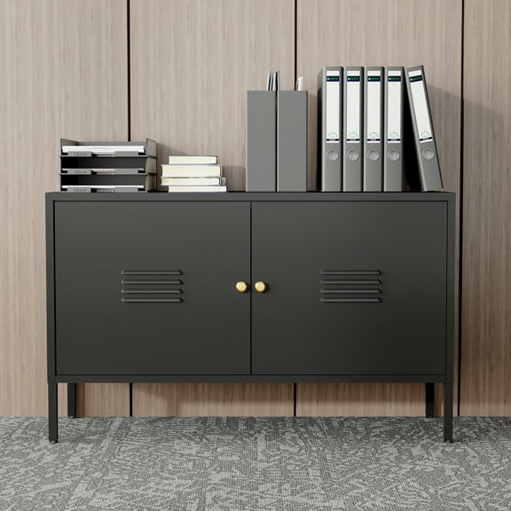 Metal Accent Storage Cabinet for Bed Room,Living Room,Home,Hotel,Office,Garage,2-Tier, Removable Shelf