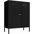 thumbnail image 1 of Metal Accent Storage Cabinet for Bed Room,Living Room,Home,Hotel,Office,Garage,3-Tier,2 Removable Shelves (2 Metal Door H40.15'', Black), 1 of 16