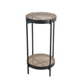 thumbnail image 1 of Metal Accent Table with Mesh Design Shelf and Top, Brown and Black - Saltoro Sherpi, 1 of 5
