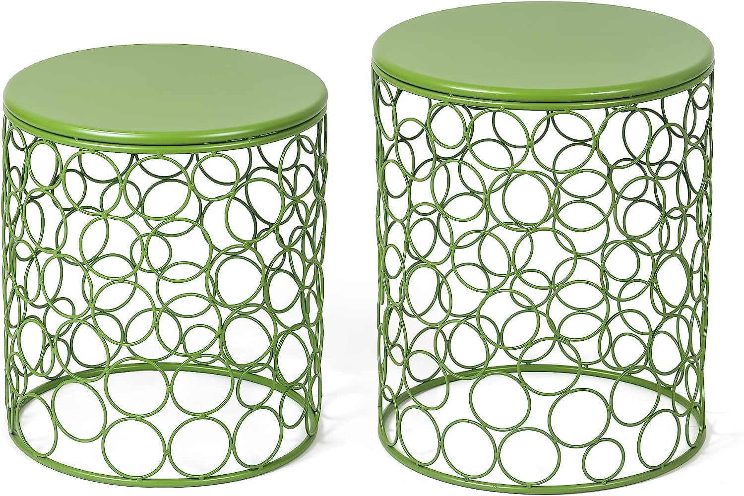 Metal Accent Tables, Set Of 2 Nesting End Tables Side Coffee Tables ...