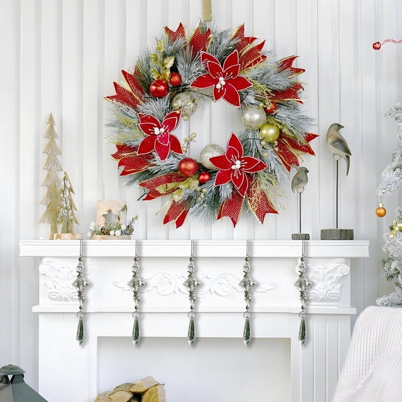 Metal and Acrylic Christmas Tree Pendant Ornament, Elegant Hanging Decor for Holiday Tree, Festive Home Decorations, Reusable Shatterproof Plastic Ornament for Xmas Decor, Classic Holiday Gift