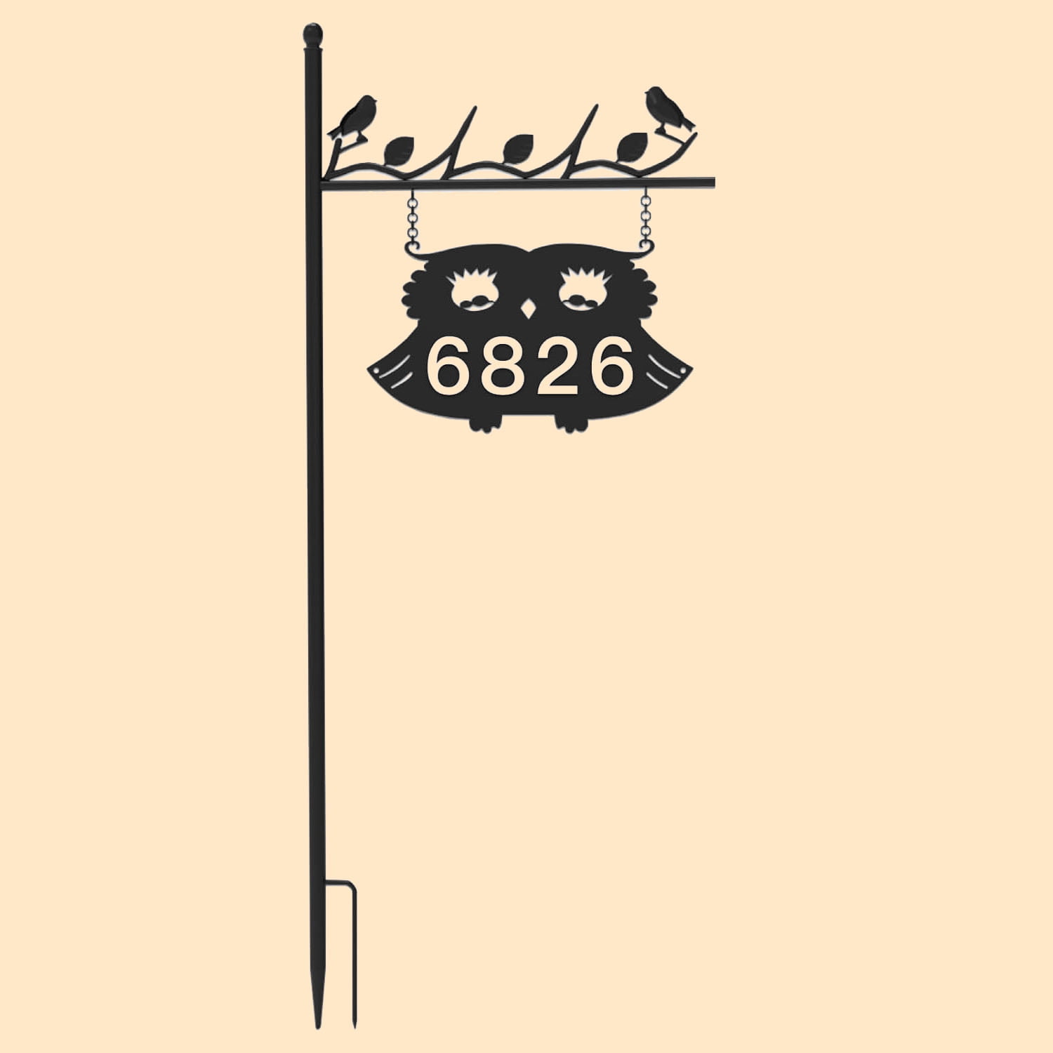 Metal Address Sign for Houses, House Numbers for Outside, Double-Sided Reflective Home Address Sign for Yard, Mailbox Decor Numbers, Address Plaques for High Visibility with Pole