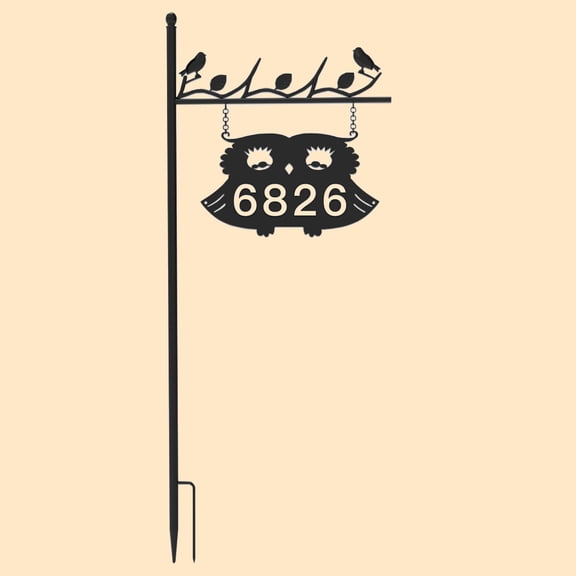 Metal Address Sign for Houses, House Numbers for Outside, Double-Sided Reflective Home Address Sign for Yard, Mailbox Decor Numbers, Address Plaques for High Visibility with Pole