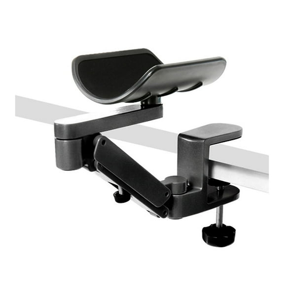Metal Adjustable Arm Rest Wrist Support Extended Mouse Pad Armrest for Computer Ergonomic Hand Comfort Black