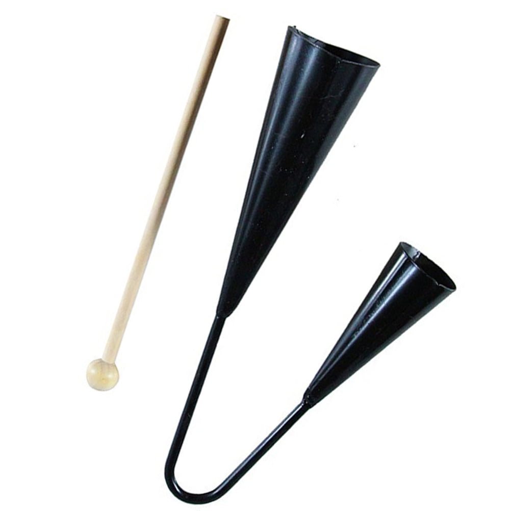 SEWOART Black Agogo Bell Traditional Samba Instrument with and Wooden ...