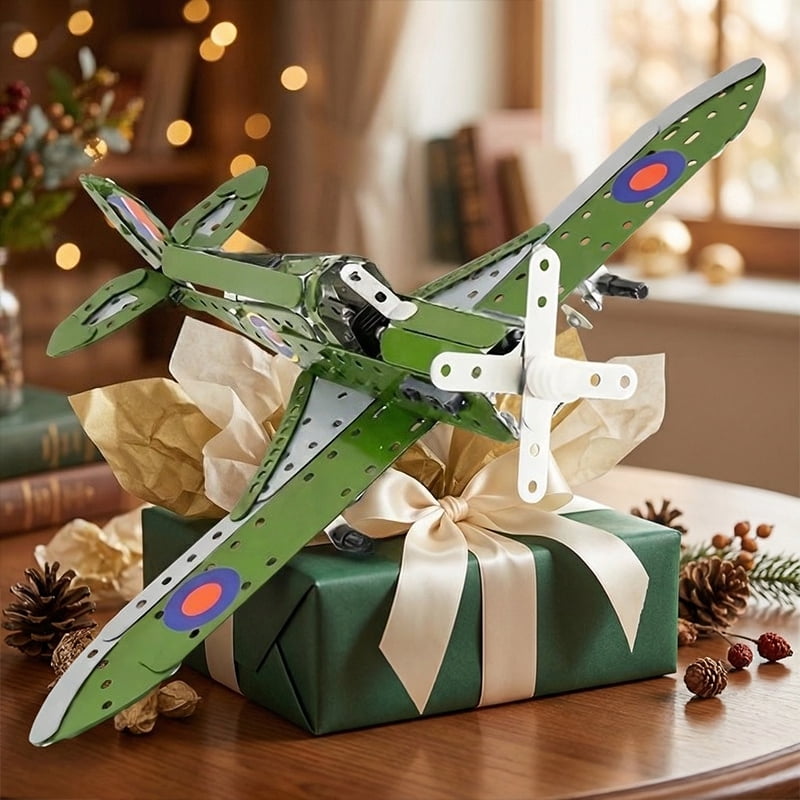 Metal Aircraft Building Kit STEM Construction Toy, 258 PCS DIY Model Airplane Assembly Set for Engineering Learning, Educational Metal Puzzle for Creativity, Display Model Gift Set