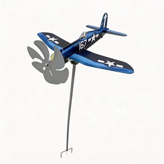 Metal Aircraft Windmill Decor, Decorative Pinwheel for Outdoor Gardens, Terraces, Courtyards, Parties, Weather-Resistant Rotating Spinner for Yard Or Patio Decoration