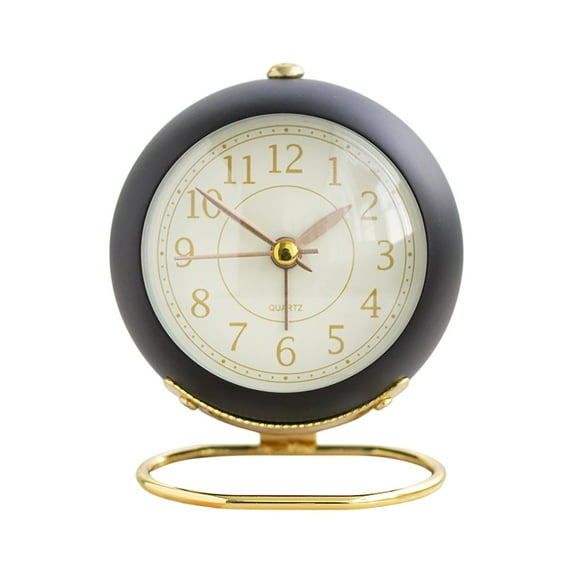 Metal Alarm Clock, Creative Silent Quartz Clock With Luminous Function, Simple Design For Kids Students Bedroom Living Room